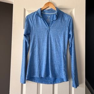 Danskin Now Blue Quarter Zip Long Sleeve Active Top Size Small